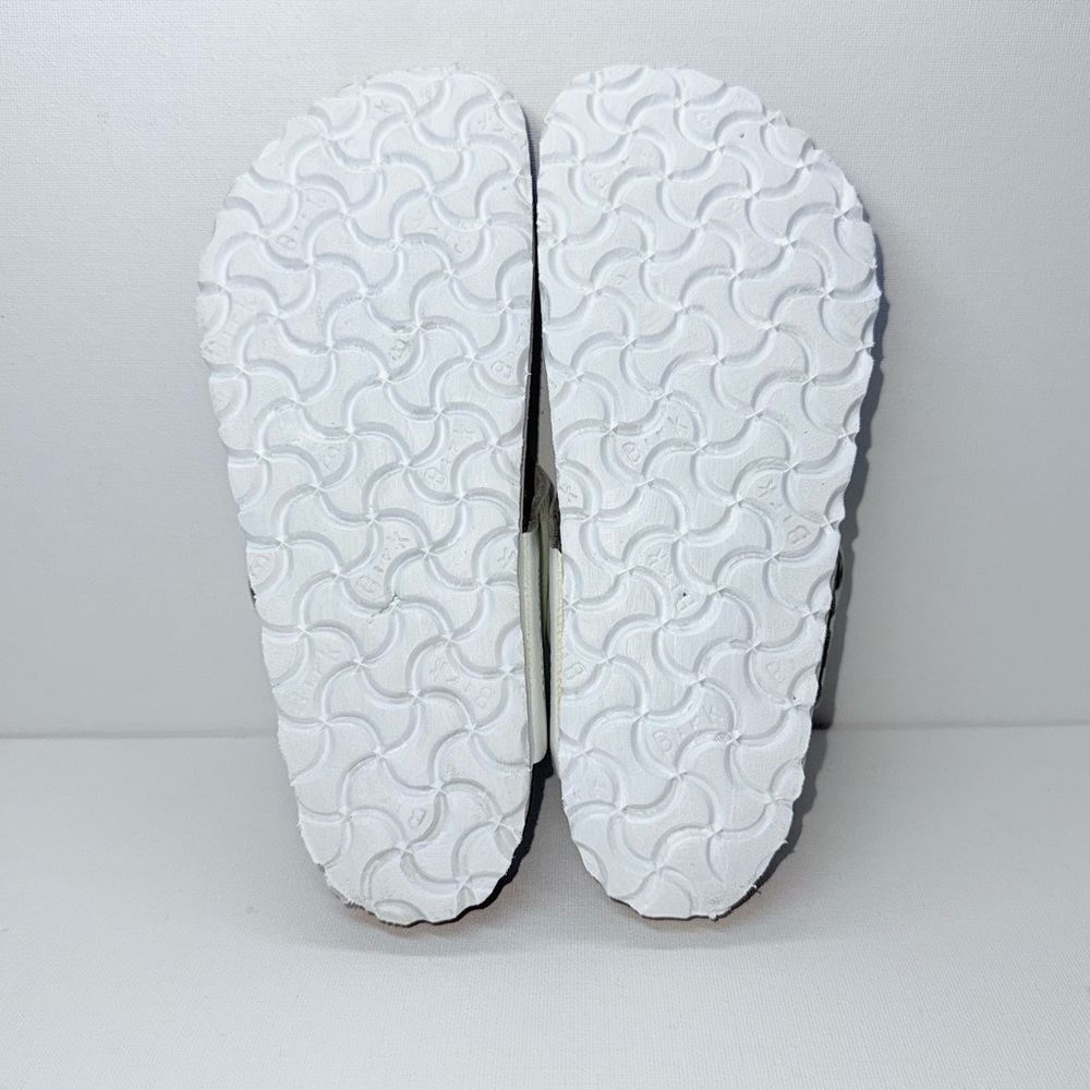 Birkenstock White Thong Sandals with Silver Buckle - Picture 6 of 9